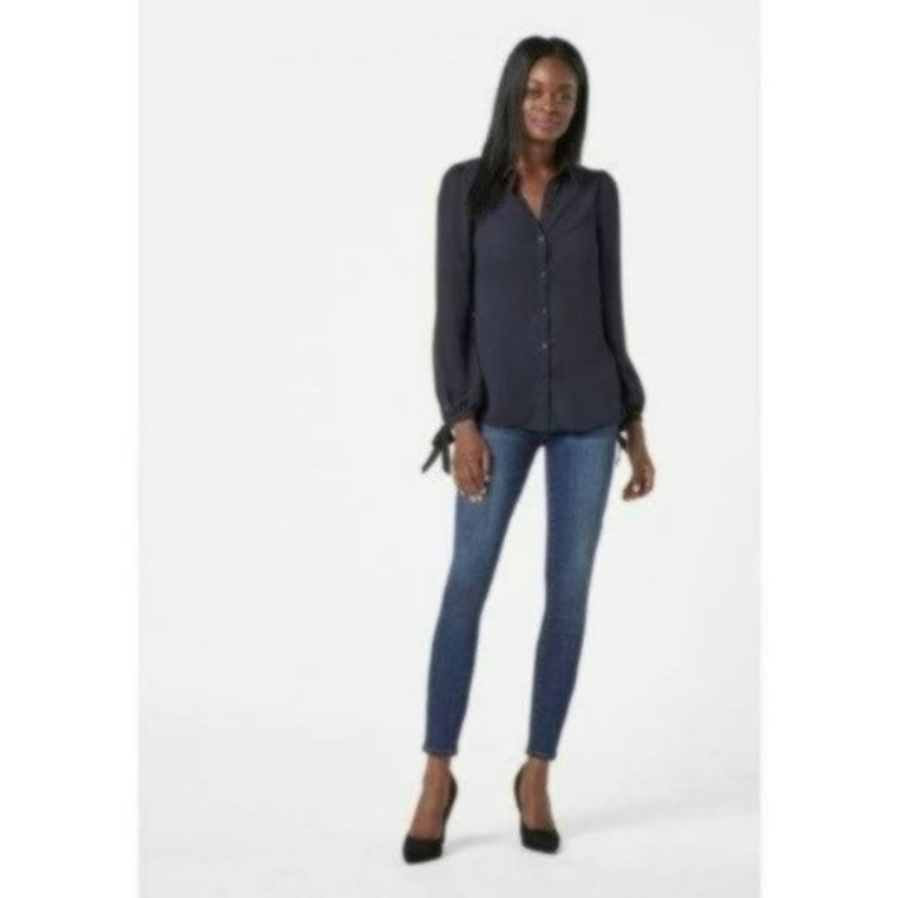 🆕 JustFab Shirt - Tie Sleeve Detail Button Down Top